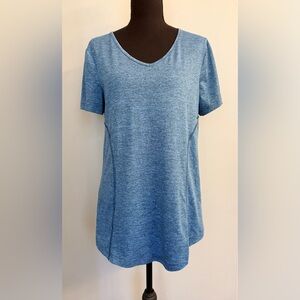 KORALHY Short Sleeve Activewear Top Blue Sz M Athleisure Yoga Running